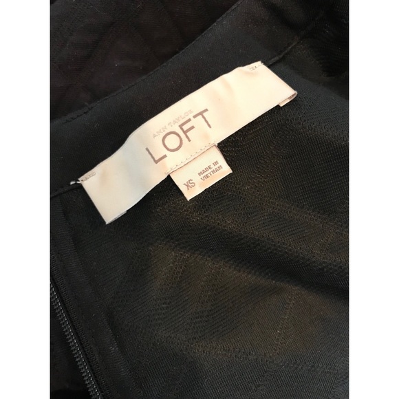 LOFT black drop waist quilted dress size extra small - Picture 7 of 7